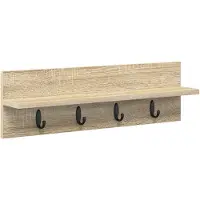vidaXL Wandgemonteerde kapstok Sonoma Eik 60 x 10,5 x 18 cm