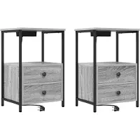 vidaXL Nachtkastje 2 st Grijs Sonoma 40 x 31 x 60 cm Bewerkt hout