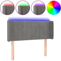 vidaXL Hoofdbord LED 103x16x78/88 cm fluweel lichtgrijs