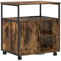 vidaXL Kast met Oplaadstation 61 x 46 x 67 cm Bewerkt hout Rook Eiken