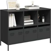 vidaXL Dressoir 101,5x39x73,5 cm koudgewalst staal zwart
