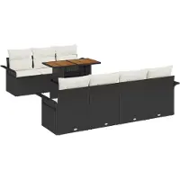 vidaXL Tuinbank Set 8 st Zwart en crème
