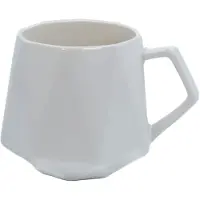 Intirilife koffiekopje met fijne afwerking in het wit, inhoud van 350 ml - 13 x 10.5 x 9.2 cm - theekopje mok
