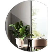 Tulup Spiegel - Ronde Spiegel - 84 cm x 100 cm - Spiegel Rond - Slaapkamerspiegel - Ronde Spiegel Afgesneden - Minimalistische Wandspiegel