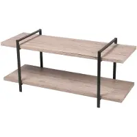 AC-DÉCO - TV meubel - staande TV kast met 2 planken - Industrieel design - MDF Hout - Metalen frame - 120x40x55