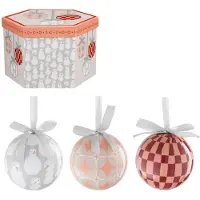 House of Seasons Kerstballen Cadeauset - 14 Stuks - Ø8 cm - Onbreekbaar - Perzik, Grijs