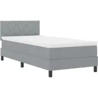 vidaXL Boxspringbed met hoofdeinde, lichtgrijs, 90 x 190 cm, gestoffeerd