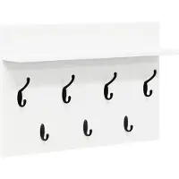 vidaXL Wandgemonteerde kapstok Muurmontage Wit 60 x 40 x 12 cm