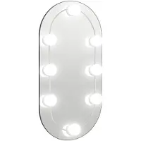vidaXL Spiegel met LED-verlichting 40x20 cm glas ovaal