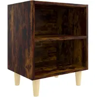 vidaXL Nachtkastje met houten poten 40x30x50 cm gerookt eikenkleurig
