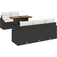 vidaXL Tuinbank Set 6 st Zwart en Crème