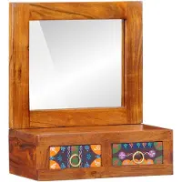 vidaXL Wandkast met lade Bruin 40 x 20 x 50 cm Massief Acacia Hout