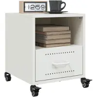 vidaXL Nachtkastjes 2 st 36x39x43,5 cm staal wit