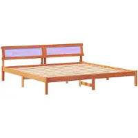 vidaXL Bedframe Wasbruin 200 x 200 cm Massief grenenhout