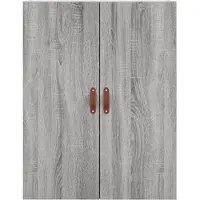 vidaXL Hoge kast 69,5x34x180 cm bewerkt hout grijs sonoma eikenkleurig