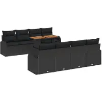 vidaXL Tuinset, 7-delig, zwart