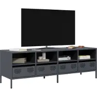 vidaXL Tv-meubel 135x39x43,5 cm koudgewalst staal antracietkleurig