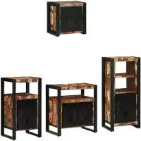 vidaXL Badkamermeubel Set 4 st Veelkleurig en Zwart 55 x 35 x 60 cm