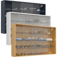 VCM Glasvitrine hängend | Vitrine Glas | Maße: H. 60 x B. 100 x T. 15 cm | Hängevitrine Glas | Modern und platzsparend | Glas Vitrinenschrank - Drivalo XL