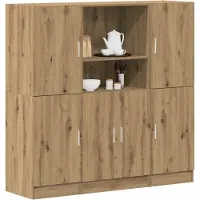 vidaXL 3-delige Keukenkastenset bewerkt hout artisanaal eikenkleur