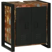 vidaXL Wastafelkast Bruin 55 x 35 x 60 cm Massief Gerecycleerd Hout