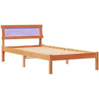 vidaXL Bedframe met hoofdeinde Wasbruin 90 x 200 cm Massief grenenhout