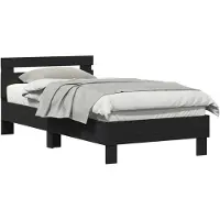 vidaXL Bedframe Zwart Eiken 193 x 95 x 88 cm Bewerkt hout