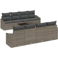 vidaXL Bankstel 7 st Grijs poly rattan