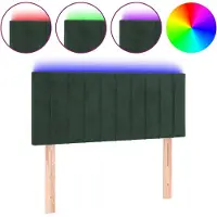 vidaXL Hoofdbord LED 90x5x78/88 cm fluweel donkergroen