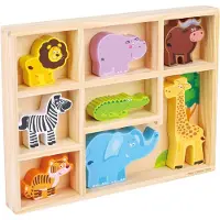 New Classic Toys Nieuwe Klassieke Speelgoed - Houten Figuren Safari Dieren