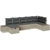vidaXL Bankstel 8 st poly rattan