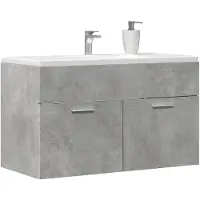vidaXL Wastafelkast 90x38,5x46 cm bewerkt hout betongrijs