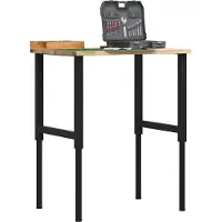 vidaXL Werkbank 80x60x(71,5-98) cm massief eikenhout