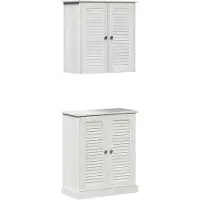 vidaXL Badkamermeubel Set 2 st Wit en Antiek Wit 67,5 x 34 x 80 cm