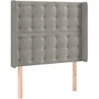 vidaXL Hoofdbord met randen 83x16x118/128 cm fluweel lichtgrijs
