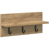 vidaXL Wandgemonteerde kapstok Muurmontage Artisan Eiken Bewerkt hout