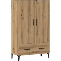 vidaXL Hoge kast 70x31x115 cm bewerkt hout artisanaal eikenkleur