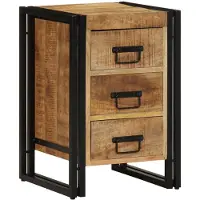 vidaXL Nachtkastje met lade Bruin 40 x 40 x 59 cm Massief Mango Hout