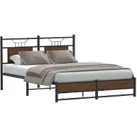 vidaXL Bedframe zonder matras bewerkt hout bruin eikenkleur 140x200 cm
