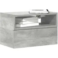 vidaXL - Nachtkastje - wandgemonteerd - 45x26x28,5 - cm - betongrijs