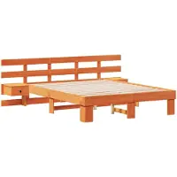 vidaXL Bedframe met hoofdeinde Bruin 160 x 200 cm Massief grenenhout