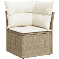 vidaXL Tuinbank Set 12 st 7-Aantal zitplaatsen Beige Poly rattan