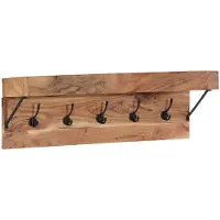 vidaXL Kapstok Wandgemonteerd Bruin 73 x 19 x 23 cm Massief acaciahout