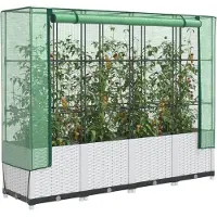 vidaXL Plantenbak verhoogd met kashoes 160x40x138 cm rattanlook