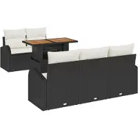 vidaXL Tuinbank Set 6 st Zwart en crème