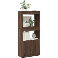 vidaXL Hoge kast 63x33x140 cm bewerkt hout bruin eikenkleurig