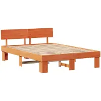 vidaXL Bedframe Wasbruin 140 x 200 cm Massief grenenhout