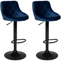Happy Garden Set van 2 blauw fluwelen barkrukken ROBIN