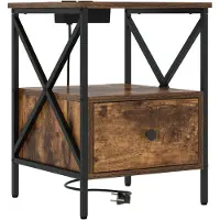 vidaXL Nachtkastje Rook Eiken 41,5 x 40,5 x 55 cm Bewerkt hout