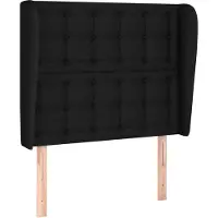 vidaXL Hoofdbord met randen 83x23x118/128 cm stof zwart